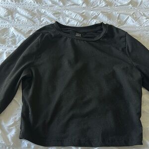 black cropped long sleeve